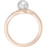 Picture of 14K Gold Freshwater Cultured Pearl & 1/8 CTW Diamond Ring