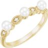 Picture of 14K Gold Freshwater Cultured Pearl & .03 CTW Diamond Stackable Ring