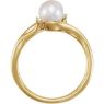 Picture of 14K Gold Freshwater Pearl & .03 CTW Diamond Bypass Ring