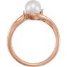 Picture of 14K Gold Freshwater Pearl & .03 CTW Diamond Bypass Ring