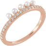 Picture of 14K Gold Freshwater Cultured Pearl & 1/5 CTW Diamond Stackable Ring