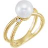 Picture of 14K Gold Freshwater Cultured Pearl & .04 CTW Diamond Ring