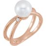 Picture of 14K Gold Freshwater Cultured Pearl & .04 CTW Diamond Ring