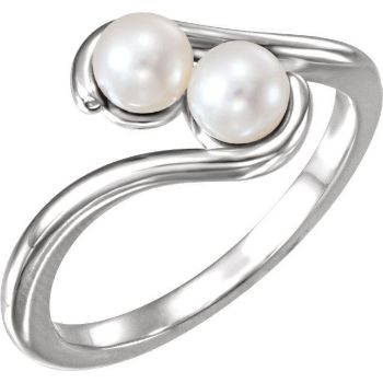Picture of 14K Gold Freshwater Cultured Pearl Two-Stone Ring