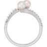 Picture of 14K Gold Freshwater Pearl & 1/6 CTW Diamond Bypass Ring