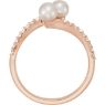 Picture of 14K Gold Freshwater Pearl & 1/6 CTW Diamond Bypass Ring