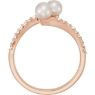 Picture of 14K Gold Freshwater Pearl & 1/6 CTW Diamond Bypass Ring