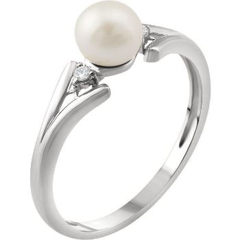 Picture of 14K Gold Freshwater Cultured Pearl & .02 CTW Diamond Ring