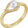 Picture of 14K Gold Freshwater Cultured Pearl & .07 CTW Diamond Bypass Ring