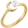Picture of 14K Gold 4 mm White Freshwater Pearl Crescent Ring