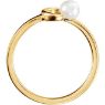 Picture of 14K Gold 4 mm White Freshwater Pearl Crescent Ring