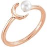 Picture of 14K Gold 4 mm White Freshwater Pearl Crescent Ring