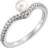 Picture of 14K Gold Freshwater Cultured Pearl & 1/5 CTW Diamond Asymmetrical Ring