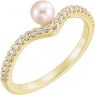 Picture of 14K Gold Freshwater Cultured Pearl & 1/5 CTW Diamond Asymmetrical Ring