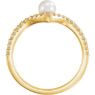 Picture of 14K Gold Freshwater Cultured Pearl & 1/5 CTW Diamond Asymmetrical Ring