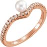 Picture of 14K Gold Freshwater Cultured Pearl & 1/5 CTW Diamond Asymmetrical Ring