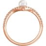 Picture of 14K Gold Freshwater Cultured Pearl & 1/5 CTW Diamond Asymmetrical Ring