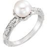 Picture of 14K Gold Freshwater Cultured Pearl & .02 CTW Diamond Vintage-Inspired Ring