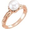 Picture of 14K Gold Freshwater Cultured Pearl & .02 CTW Diamond Vintage-Inspired Ring