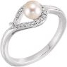 Picture of 14K Gold Freshwater Cultured Pearl & .07 CTW Diamond Bypass Ring