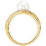 Picture of 14K Gold Freshwater Cultured Pearl & 1/8 CTW Diamond Ring