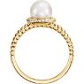 Picture of 14K Gold Freshwater Cultured Pearl & 1/8 CTW Diamond Ring