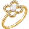 Picture of 14K Gold Freshwater Cultured Pearl & 1/6 CTW Diamond Ring