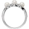 Picture of 14K Gold Freshwater Cultured Pearl & 1/4 CTW Diamond Ring