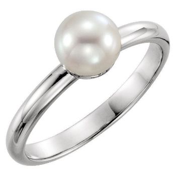 Picture of 14K Gold 6.5-7mm Freshwater Cultured Pearl Ring