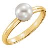 Picture of 14K Gold 6.5-7mm Freshwater Cultured Pearl Ring