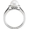 Picture of 14K Gold Freshwater Cultured Pearl & .07 CTW Diamond Halo-Style Ring