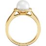 Picture of 14K Gold Freshwater Cultured Pearl & .07 CTW Diamond Halo-Style Ring