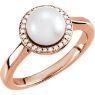 Picture of 14K Gold Freshwater Cultured Pearl & .07 CTW Diamond Halo-Style Ring