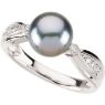 Picture of 14K Gold Tahitian Cultured Pearl & .07 CTW DIamond Ring