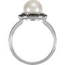 Picture of 14K Gold Freshwater Cultured Pearl & 1/4 CTW Black & White Diamond Ring