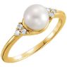 Picture of 14K Gold 6.5-7mm Freshwater Cultured Pearl & .09 CTW Diamond Ring