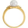 Picture of 14K Gold 6.5-7mm Freshwater Cultured Pearl & .09 CTW Diamond Ring