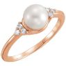 Picture of 14K Gold 6.5-7mm Freshwater Cultured Pearl & .09 CTW Diamond Ring