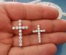 Picture of 14K White gold tiffany style diamond Cross pendants