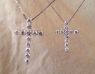 Picture of 14K White gold tiffany style diamond Cross pendants