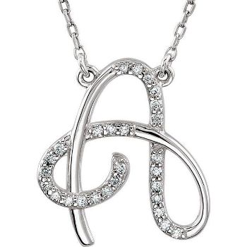 Picture of A to Z Script Diamond Initials 17" Necklace