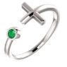 Picture of Sterling Silver Birthstone Cross Ring