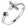 Picture of Sterling Silver Birthstone Cross Ring