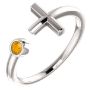 Picture of Sterling Silver Birthstone Cross Ring