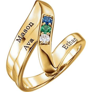 Picture of Gold 1 to 5 Stones/Names Engravable Mother Ring