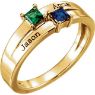 Picture of Gold 1 to 4 Square Stones Mother's Ring