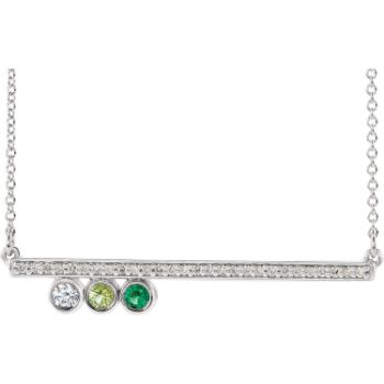 Picture of Gold 1 to 5 Birthstones Diamond Bar Necklace