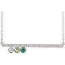 Picture of Gold 1 to 5 Birthstones Diamond Bar Necklace