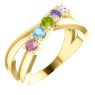 Picture of 14K Gold 1 to 5 Round Stones Mother's Ring