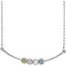 Picture of Silver 1 to 5 Stones Bar Family Necklace